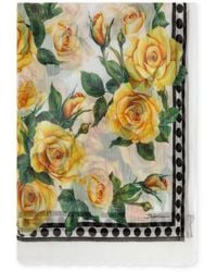 Dolce & Gabbana - Foulard en soie à fleurs - Lyst