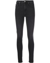 Karl Lagerfeld - Logo-embroidered High-waisted Skinny Jeans - Lyst
