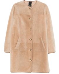 Blancha - Button -Up Sheepskin Coat - Lyst