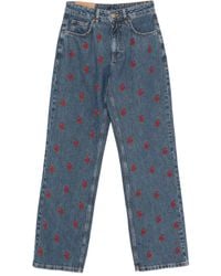 FARM Rio - Floral-Embroidered Jeans - Lyst