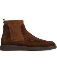 Santoni - Ribbed Panel Leather Boots - Lyst