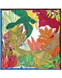 Bimba Y Lola - Bird-Print Floral Scarf - Lyst