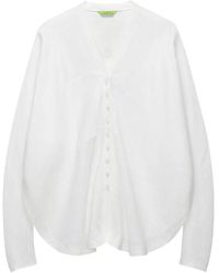Shanghai Tang - Quiet Fortune V-Neck Button-Up Blouse - Lyst