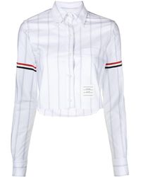Thom Browne - Cropped Striped Shirt - Lyst