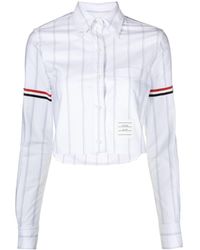 Thom Browne - Camisa corta a rayas - Lyst