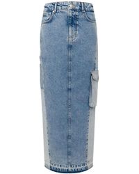 Moschino - Denim Maxi Skirt - Lyst
