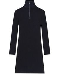 Courreges - Mock-Neck Zip-Front Mini Dress - Lyst