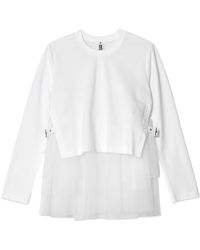 Noir Kei Ninomiya - Tulle-layer Cotton T-shirt - Lyst