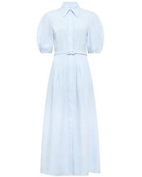 Gabriela Hearst - Maude Pleated Belted Shirtdress - Lyst
