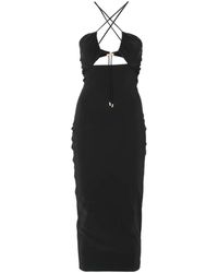 Moschino - Cut-Out Ruched Midi Dress - Lyst
