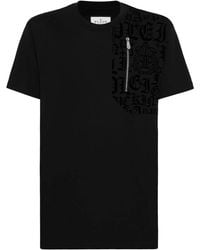 Philipp Plein - Logo-Panel Zip-Detail T-Shirt - Lyst