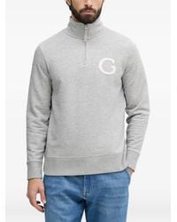 GANT - Logo-Patch Quarter-Zip Sweater - Lyst