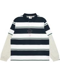 Aape By A Bathing Ape - Moonface Striped Layered-Sleeve Polo Shirt - Lyst