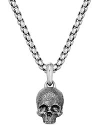 David Yurman - Sterling Memento Mori Skull Amulet (16Mm) - Lyst