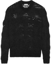 Saint Laurent - Open-knit Mohair-blend Sweater - Lyst