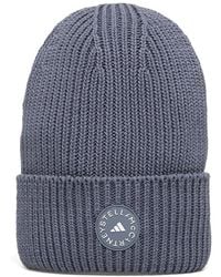 adidas - X Stella Mccartney Ribbed Round-Logo Beanie Hat - Lyst
