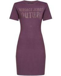 Versace Jeans Couture - Logo-Embellished T-Shirt Dress - Lyst