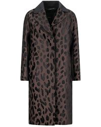 Max Mara - Animal-Print Long-Sleeves Coat - Lyst
