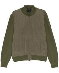 BOSS - Contrast-Sleeve Bomber Jacket - Lyst