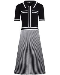 Karl Lagerfeld - Essential Pleated Knitted Dress - Lyst