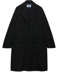 Prada - Abrigo De Lana Con Botones - Lyst