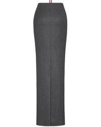 Thom Browne - Solid Wool Flannel Pencil Maxi Skirt - Lyst