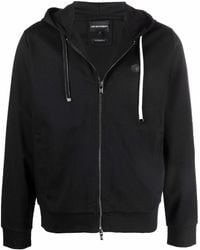 Emporio Armani - Logo-patch Zip-up Hoodie - Lyst