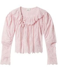 Isabel Marant - Zelly Ruffled Embroidered Top - Lyst