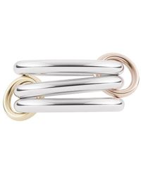 Spinelli Kilcollin - 18kt Rose Gold, Yellow Gold And Sterling Silver Dua Mixed 3 Link Ring - Lyst