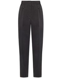 Genny - Pressed-Crease Straight-Leg Trousers - Lyst