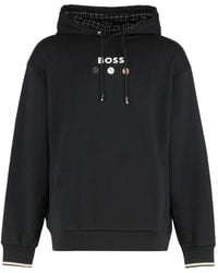 BOSS - Felpa Con Cappuccio E Logo - Lyst