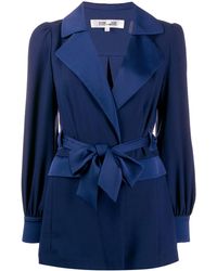 Diane von Furstenberg Ciara Satin Crepe Pants - Blue