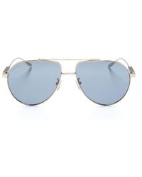 Gucci - Logo-debossed Pilot-frame Sunglasses - Lyst