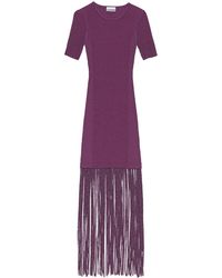 Ganni - Dress With Fringes - Lyst