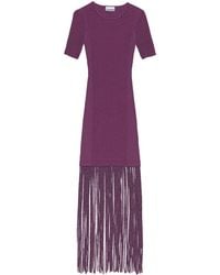 Ganni - Dress With Fringes - Lyst