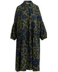 Essentiel Antwerp - Floral-Print Pleated Shirt Dress - Lyst