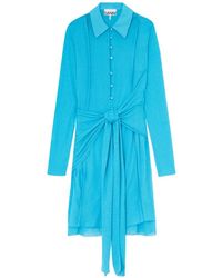 Ganni - Robe Mi-Longue À Détail Noué - Lyst