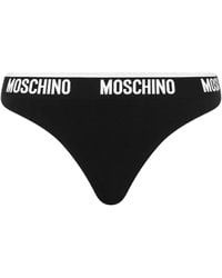 Moschino - Logo-Waistband Two-Tone Thong - Lyst