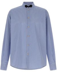 Valentino Garavani - Long-Sleeved Striped Cotton Shirt With Toggle - Lyst