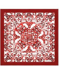 Dolce & Gabbana - 50X50 Majolica-Print Twill Scarf - Lyst