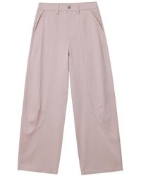 Mini Cream - Seam-Detail Wide-Leg Trousers - Lyst