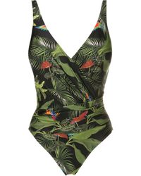 Lygia & Nanny - Maisa Leaf-print Draped Swimsuit - Lyst