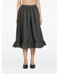 MM6 by Maison Margiela - Gathered Ruffled Midi Skirt - Lyst