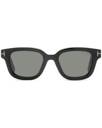 Tom Ford - T-Logo Rectangular-Frame Sunglasses - Lyst