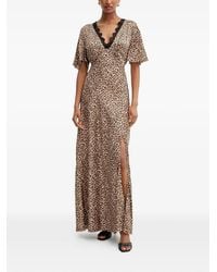 Guess - Lace-Detail Animal-Print Maxi Dress - Lyst