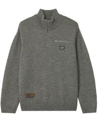 Izzue - Quarter-Zip Logo-Patch Sweater - Lyst