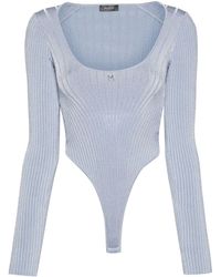 Mugler - M-plaque Knitted Bodysuit - Lyst