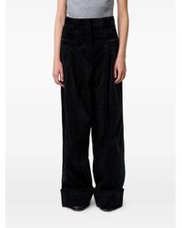 Claudie Pierlot - High Waist Broek Met Wijde Pijpen - Lyst