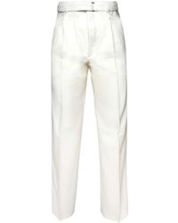 Lanvin - X Future Belted Virgin Wool Trousers - Lyst