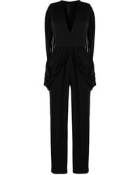 Elie Saab - V-Plunge Cape Jumpsuit - Lyst